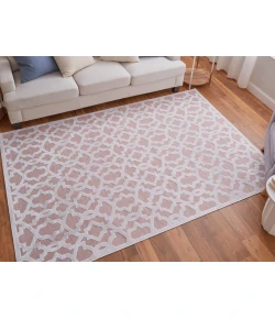 Feizy Saphir Mira BLUSH/WHITE 6803495F 7 ft. 6 in. X 7 ft. 6 in. Round Rug