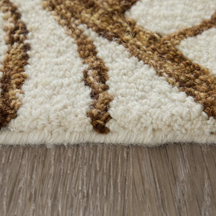 Feizy Wallace White/Brown WAL8A44F 12 ft. X 15 ft. Rect. Rug
