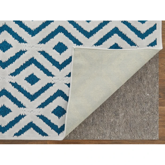 Feizy Saphir Mira TEAL/WHITE 6803490F 9 ft. 8 in. X 12 ft. 7 in. Rectangle Rug