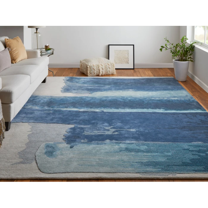 Feizy Anya BLUE/IVORY ANY8921F 5 ft. X 8 ft. Rectangle Rug