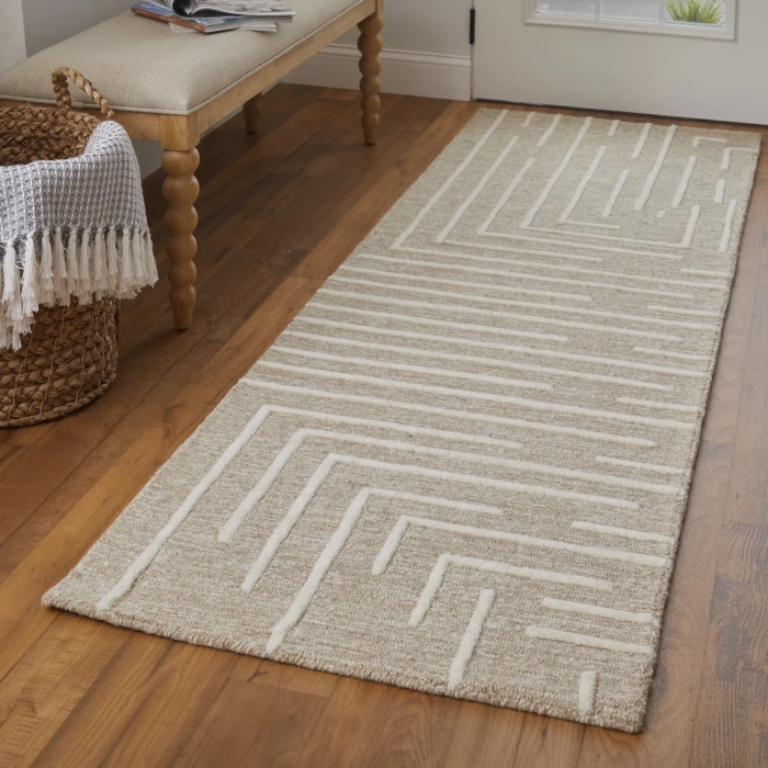 Feizy Fenner Taupe/Ivory T10T8003 2ft.6in. x 8ft. Rect. Rug