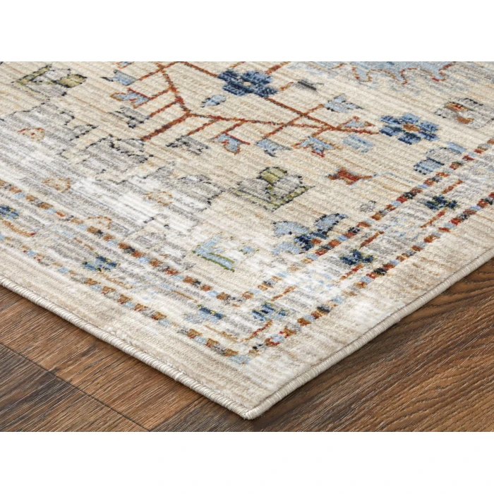 Feizy Melrose BEIGE/MULTI MEL39P5F 5 ft. X 7 ft. 6 in. Rectangle Rug