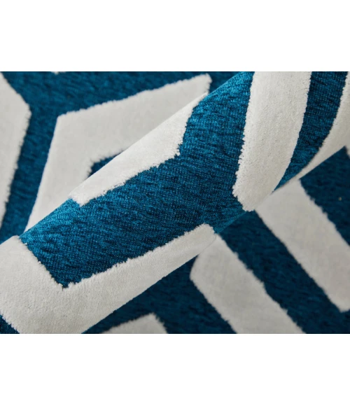 Feizy Saphir Mira TEAL/WHITE 6803498F 7 ft. 6 in. X 7 ft. 6 in. Round Rug