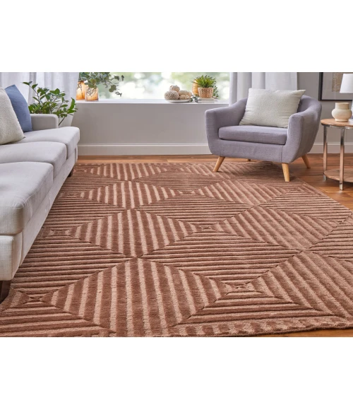 Feizy Channels CINNAMON 2877276F 5 ft. 6 in. X 8 ft. 6 in. Rectangle Rug