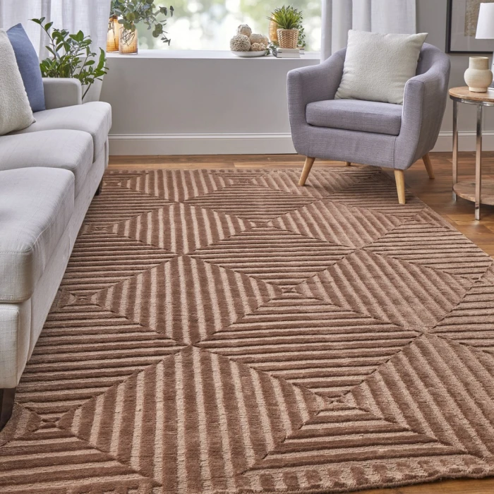 Feizy Channels CINNAMON 2877276F 4 ft. X 6 ft. Rectangle Rug