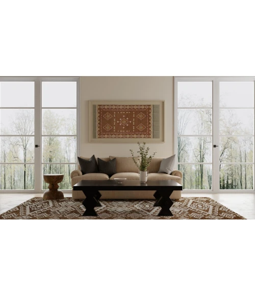 Feizy Wallace Brown/White WAL8A43F 5 ft. X 8 ft. Rect. Rug