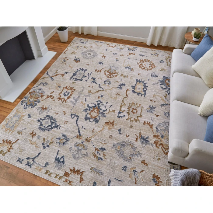 Feizy Pasha IVORY/MULTI PAS39M8F 5 ft. X 7 ft. 6 in. Rectangle Rug