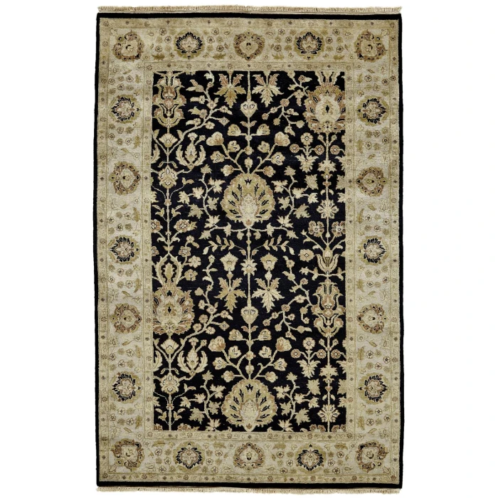 Feizy DRAKE 6047F IN BLACK/BEIGE 5' 6" x 8' 6" Area Rug