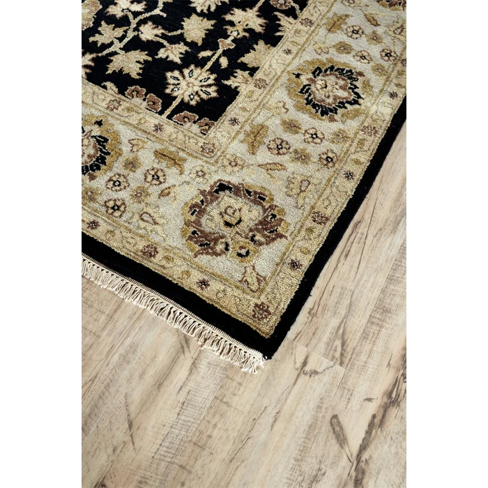 Feizy DRAKE 6047F IN BLACK/BEIGE 5' 6" x 8' 6" Area Rug