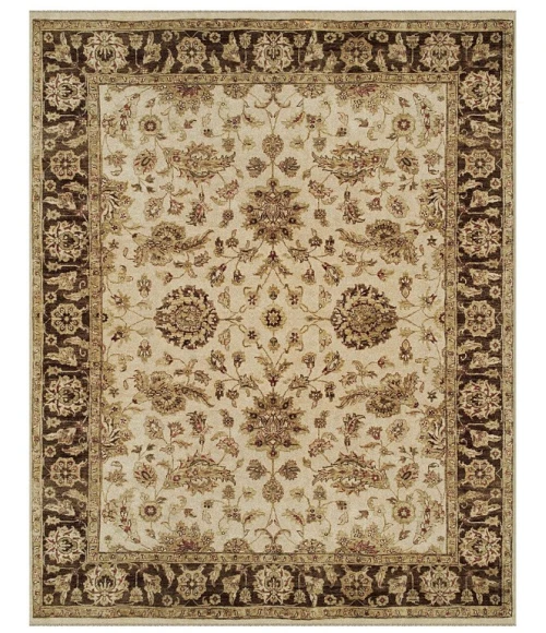 Feizy DRAKE 6049F IN IVORY/BROWN 5' 6" x 8' 6" Area Rug
