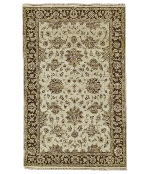 Feizy DRAKE 6049F IN IVORY/BROWN 5' 6" x 8' 6" Area Rug