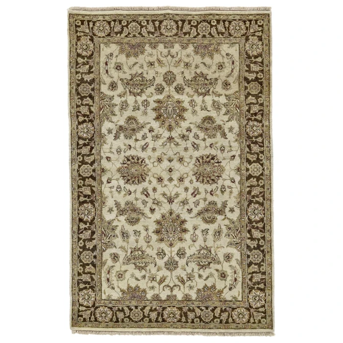 Feizy DRAKE 6049F IN IVORY/BROWN 8' x 8' Round Area Rug