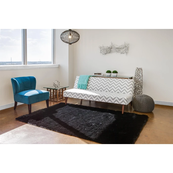 Feizy INDOCHINE 4550F IN BLACK 4' 9" X 7' 6" Area Rug