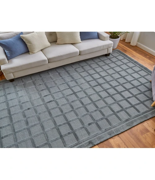 Feizy Channels AQUA 2877278F 5 ft. 6 in. X 8 ft. 6 in. Rectangle Rug