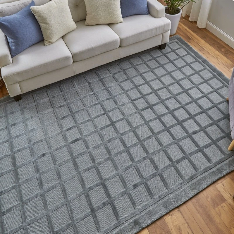 Feizy Channels AQUA 2877278F 5 ft. 6 in. X 8 ft. 6 in. Rectangle Rug