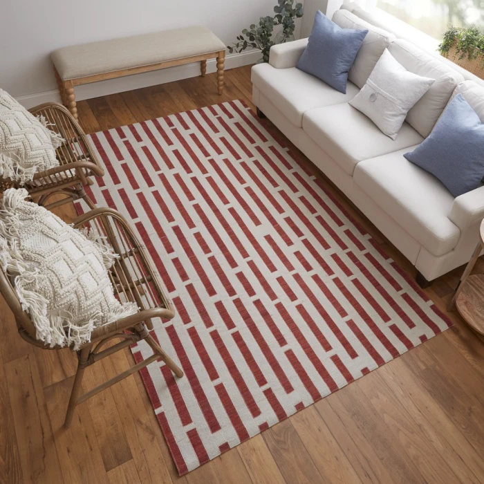 Feizy Bermuda II Red/Ivory 7520783F 9ft. x 12ft. Rect. Rug