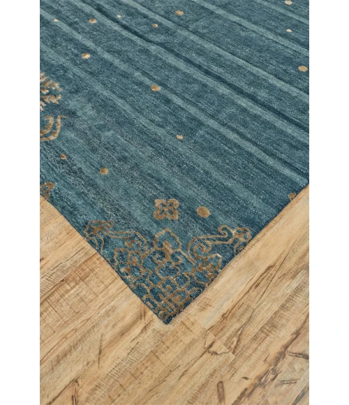 Feizy QUING 6064F IN TEAL 7' 9" x 9' 9" Area Rug
