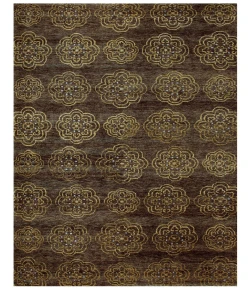 Feizy Quing 6065F BROWN Area Rug 5 ft. 6 X 8 ft. 6 Rectangle