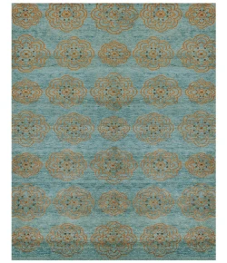 Feizy Quing 6065F TEAL Area Rug 5 ft. 6 X 8 ft. 6 Rectangle