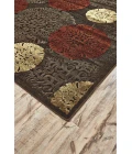 Feizy SAPHIR 3795F IN DARK CHOCOLATE 7' 6" X 7' 6" Round Area Rug