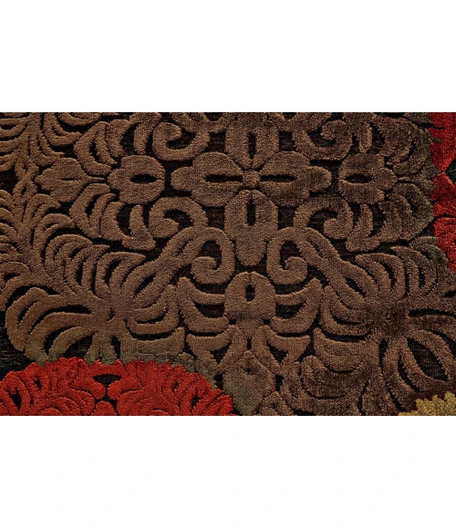 Feizy SAPHIR 3795F IN DARK CHOCOLATE 7' 6" X 7' 6" Round Area Rug