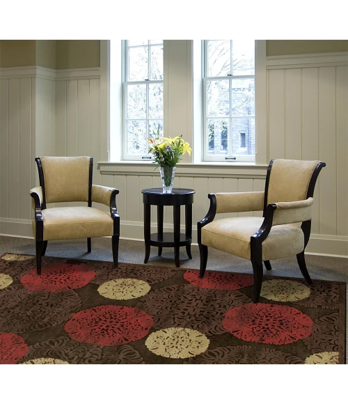 Feizy SAPHIR 3795F IN DARK CHOCOLATE 7' 6" X 7' 6" Round Area Rug