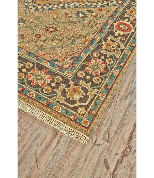 Feizy GOSHEN 0640F IN GOLD/BROWN 2' x 3' Sample Area Rug
