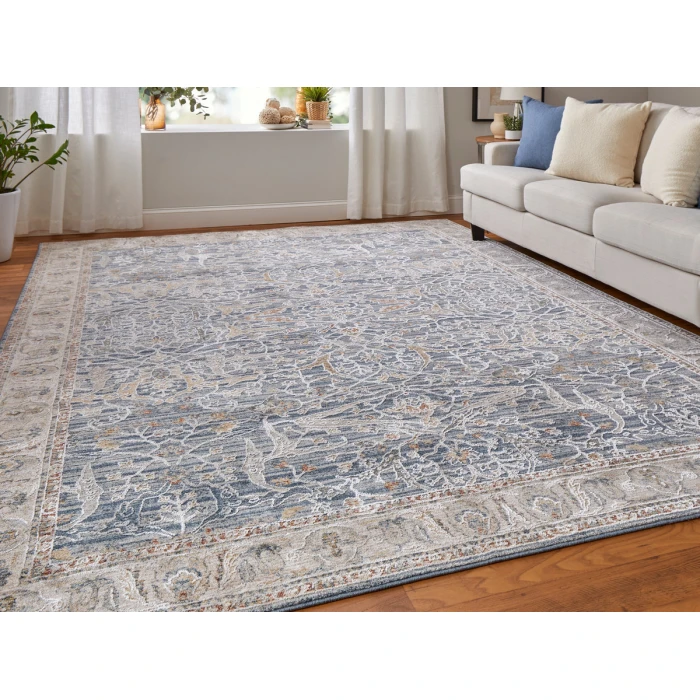 Feizy Pasha BLUE/IVORY PAS39M4F 7 ft. 10 in. X 10 ft. 3 in. Rectangle Rug