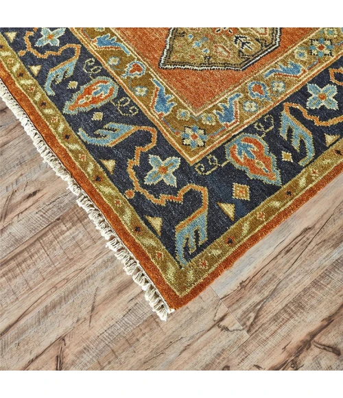 Feizy USTAD 6111F IN RUST/CHARCOAL 5' 6" x 8' 6" Area Rug