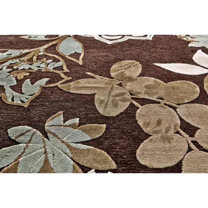 Feizy SAPHIR MAH 3111F IN DARK CHOCOLATE/SAGE 2' 6" x 8' Runner Area Rug
