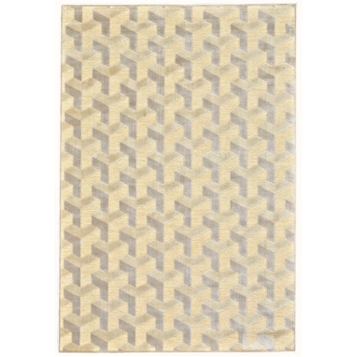 Feizy SAPHIR ZAM 3253F IN CREAM/SILVER 2' 6" x 8' Runner Area Rug