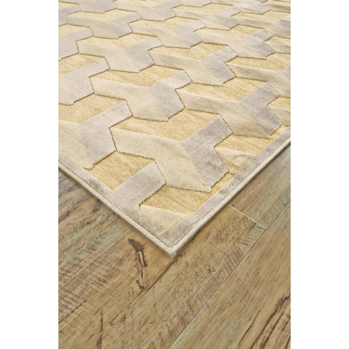 Feizy SAPHIR ZAM 3253F IN CREAM/SILVER 2' 6" x 8' Runner Area Rug