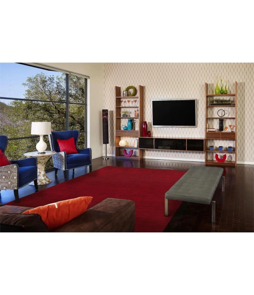 Feizy LUNA 8049F IN RED 10' X 10' Round Area Rug