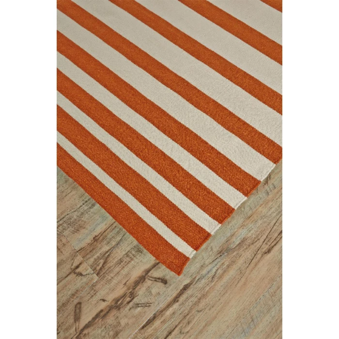 Feizy SARGASSO I 0633F IN ORANGE/WHITE 4' x 6' Area Rug