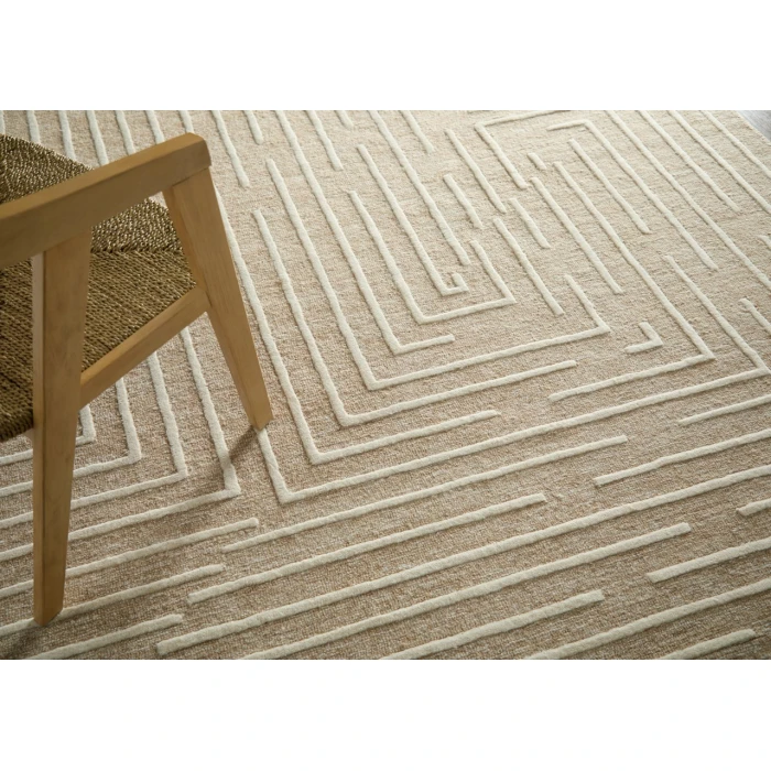 Feizy Fenner Taupe/Ivory T10T8003 5ft. x 8ft. Rect. Rug