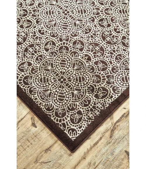 Feizy AZERI II 3846F IN DARK CHOCOLATE/GRAY 10' X 13' 2" Area Rug
