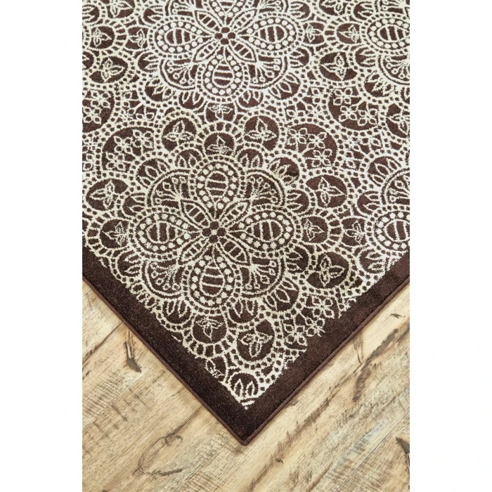 Feizy AZERI II 3846F IN DARK CHOCOLATE/GRAY 10' X 13' 2" Area Rug