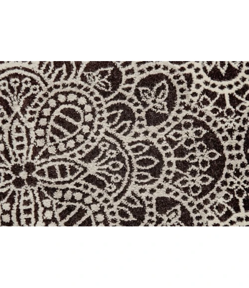 Feizy AZERI II 3846F IN DARK CHOCOLATE/GRAY 10' X 13' 2" Area Rug