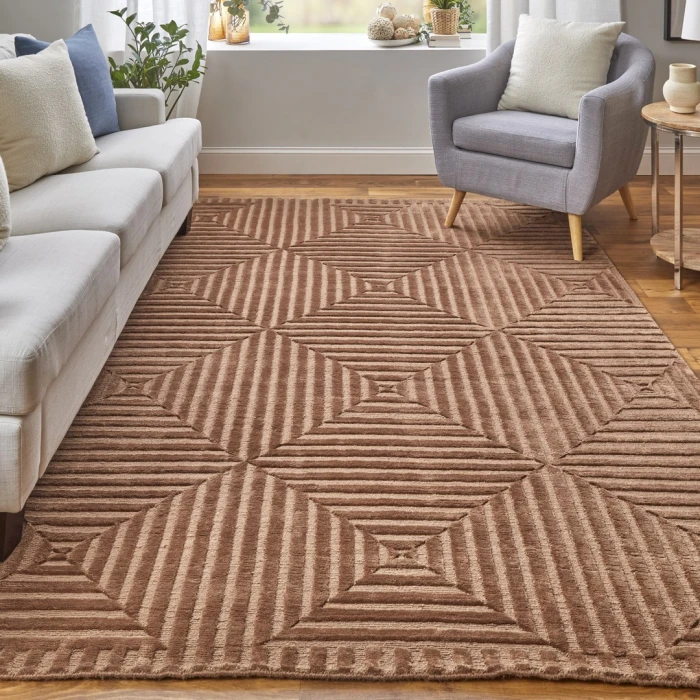 Feizy Channels CINNAMON 2877276F 4 ft. X 6 ft. Rectangle Rug