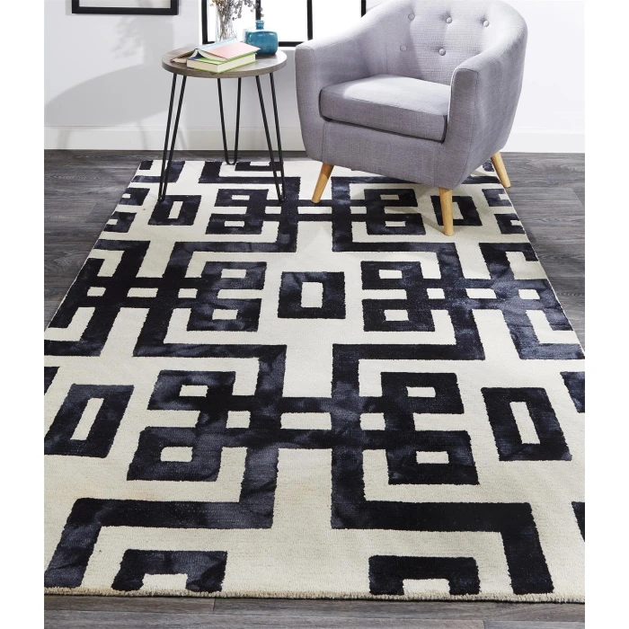 Feizy LORRAINE 8568F IN NOIR 2' x 3' Sample Area Rug