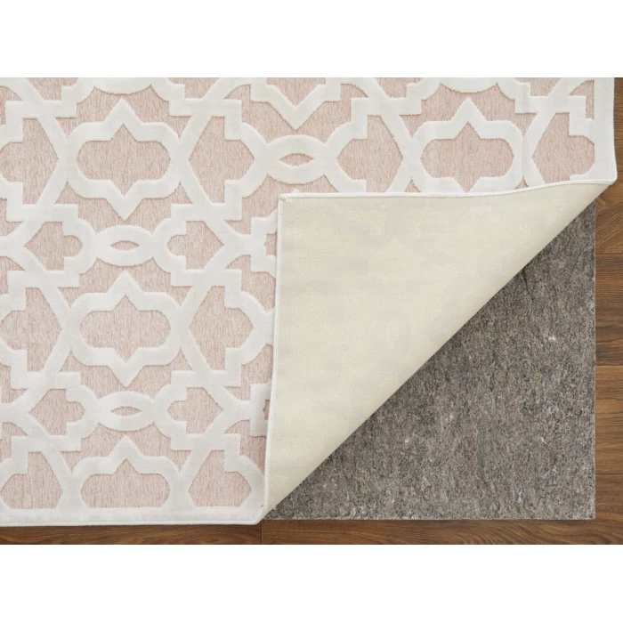 Feizy Saphir Mira BLUSH/WHITE 6803495F 7 ft. 6 in. X 7 ft. 6 in. Round Rug