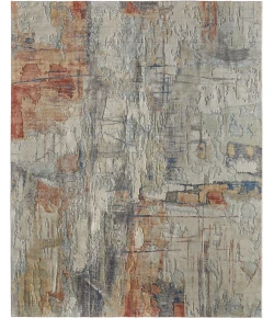 Feizy Jaxson Gray/Orange/Ivory JXN39PWF 2ft. x 3ft. Rect. Rug