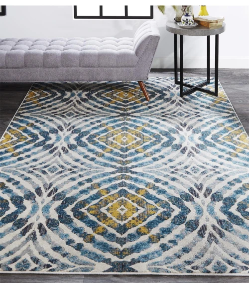 Feizy KEATS 3469F IN TEAL 10' 2" X 13' 9" Area Rug