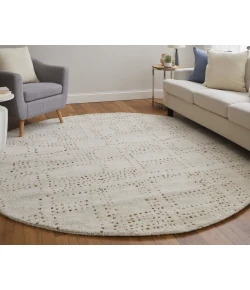 Feizy Truxel Tan/Brown T26T6040 8ft. x 8ft. Round Round Rug Rug