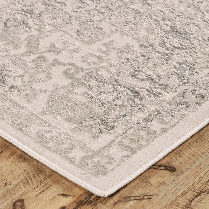 Feizy PRASAD 3682F IN LIGHT GRAY 2' 10" X 7' 10" Runner Area Rug