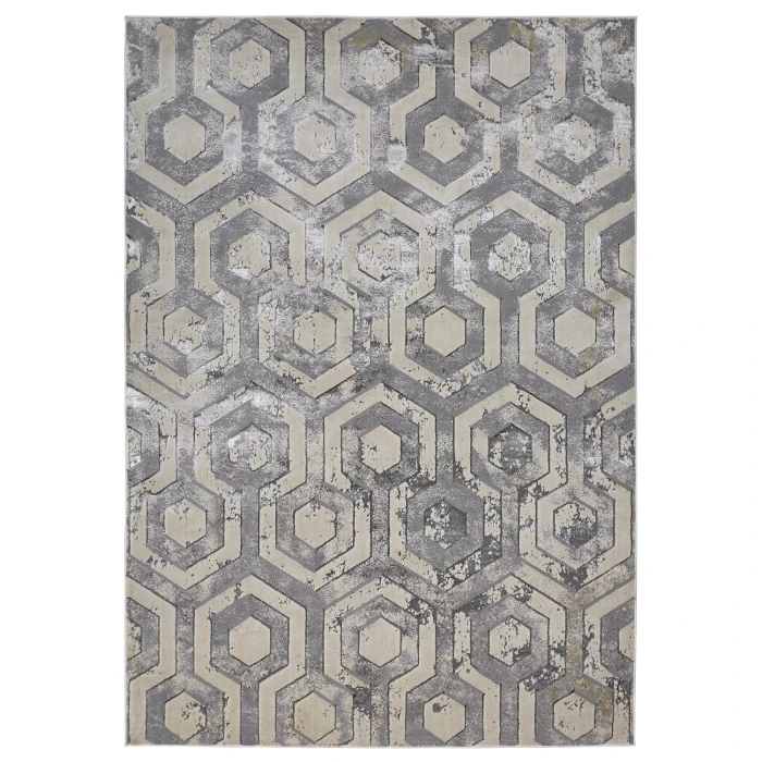 Feizy MICAH 3046F IN BEIGE/GRAY 10' X 13' 2" Area Rug