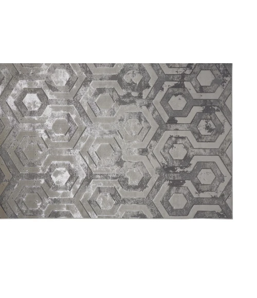 Feizy MICAH 3046F IN BEIGE/GRAY 6' 7" X 9' 6" Area Rug