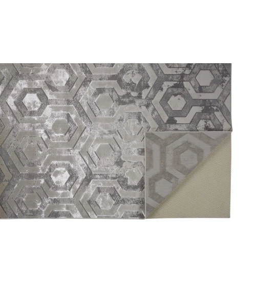 Feizy MICAH 3046F IN BEIGE/GRAY 6' 7" X 9' 6" Area Rug