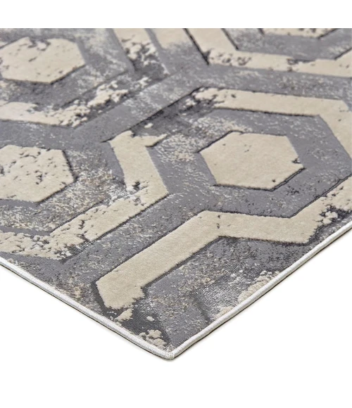 Feizy MICAH 3046F IN BEIGE/GRAY 6' 7" X 9' 6" Area Rug