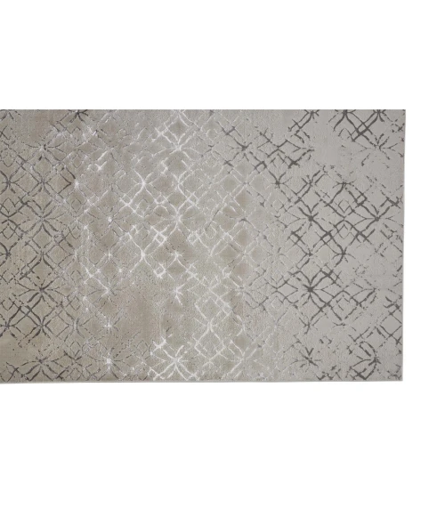 Feizy MICAH 3047F IN BEIGE/SILVER 1' 8" X 2' 10" Sample Area Rug